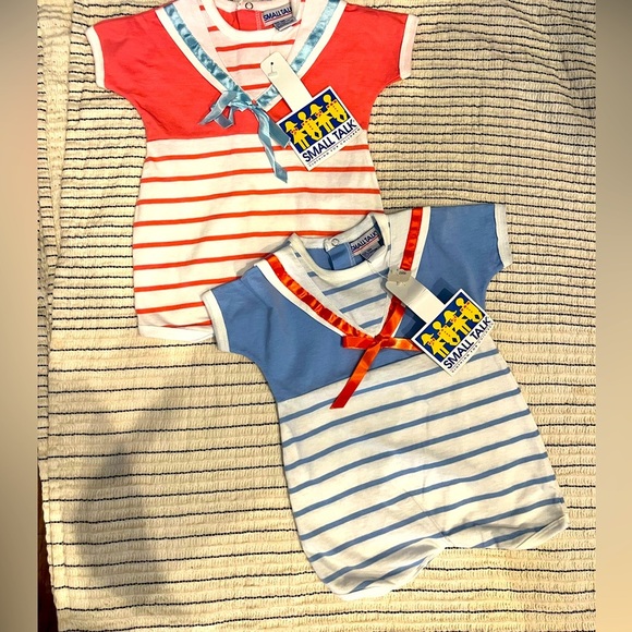 NWT Bundle of 2 Small Talk Vintage Infant Sailor Onesies (9 mo) - Picture 1 of 14